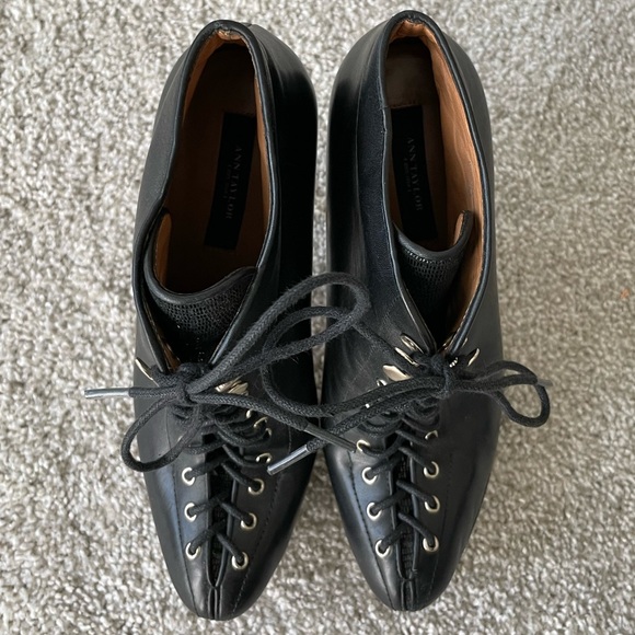 Ann Taylor Aixa Lace Up Leather Platform Booties Size 7 - Picture 4 of 10